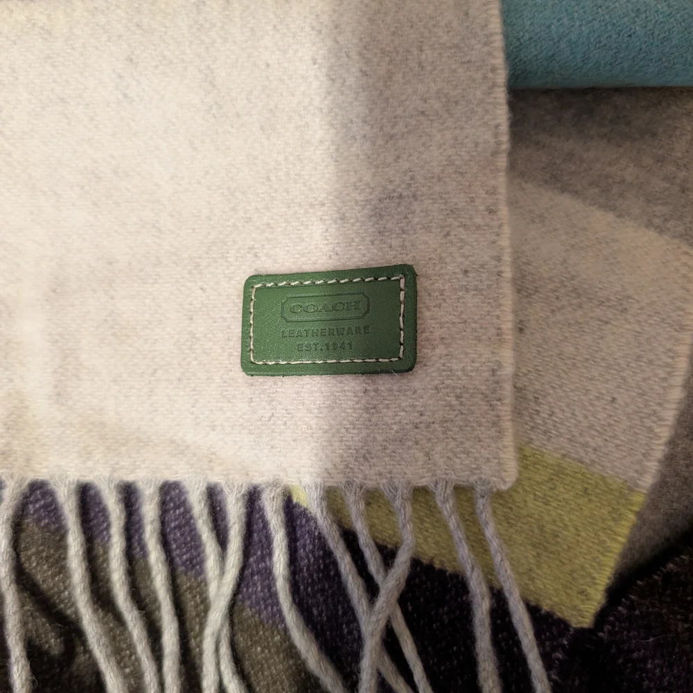 Vintage Coach Cashmere Striped Scarf Shawl Wrap